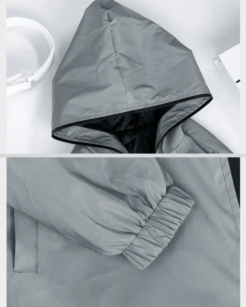 Radiant Silver Reflective Apparel - techwear-core - Reflective Urban Techwear Jacket for Everyday Use