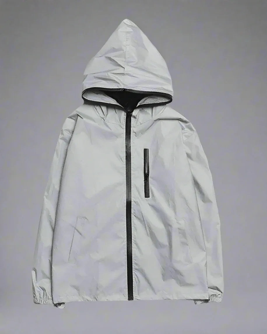 Radiant Silver Reflective Apparel -  urban style - Reflective Urban Techwear Jacket for Everyday Use