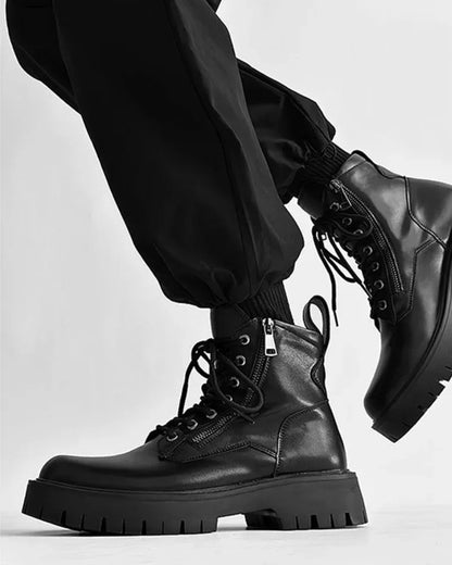 Rebel High-Top Moto Boots -  black boots - Rebel High-Top Moto Boots for Adventure Seekers