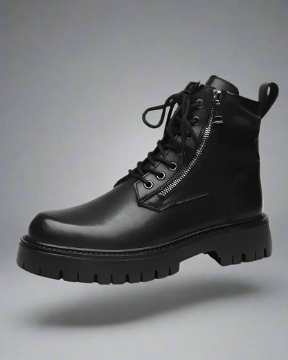 Rebel High-Top Moto Boots - durable PU boots - Rebel High-Top Moto Boots for Adventure Seekers
