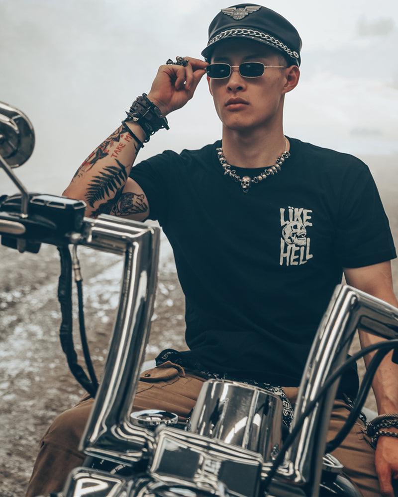 Rebel Skull Graphic T-Shirt -  cyberpunk clothing - Rebel Skull Graphic T-Shirt for Modern Style