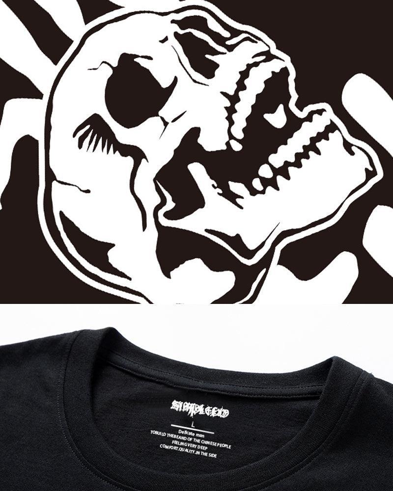 Rebel Skull Graphic T-Shirt -  punk aesthetics - Rebel Skull Graphic T-Shirt for Modern Style