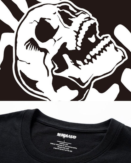 Rebel Skull Graphic T-Shirt -  punk aesthetics - Rebel Skull Graphic T-Shirt for Modern Style