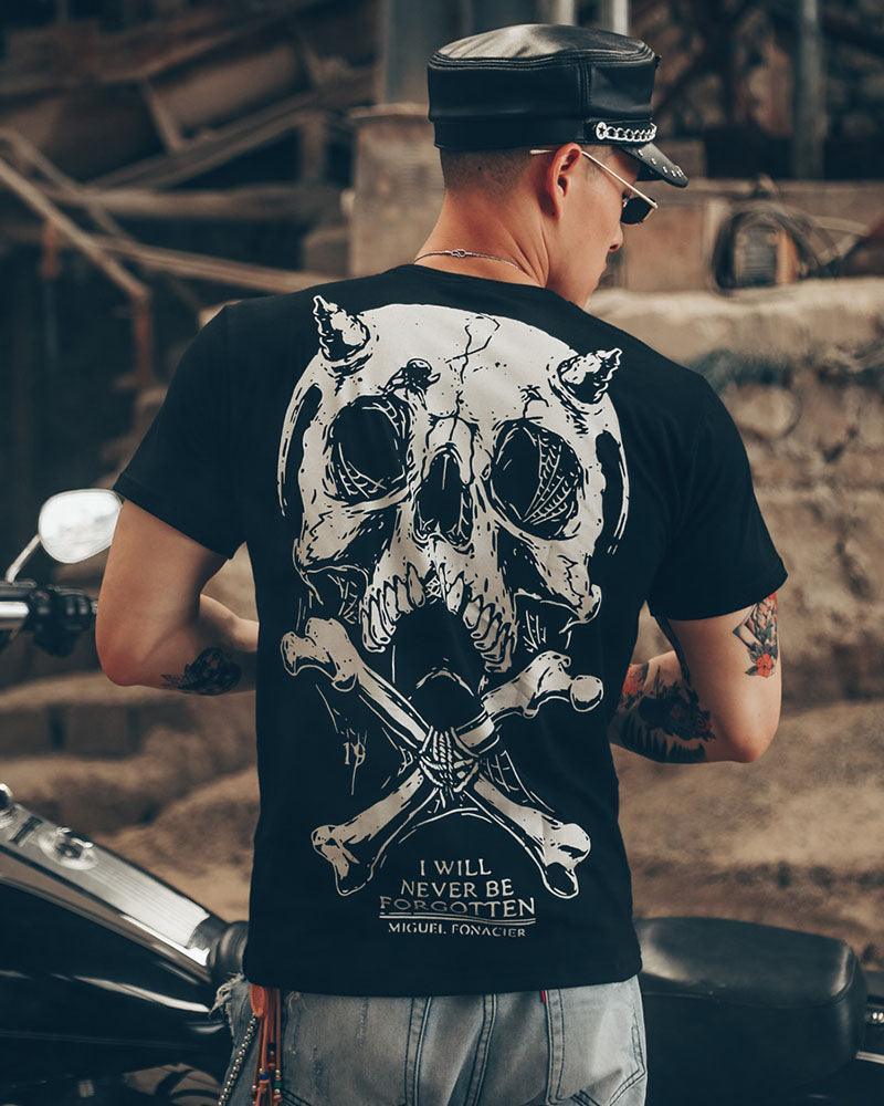 Rebel Skull Rock Tee -  futuristic fashion - Rock-Inspired Graphic Tee for Techwear Fans