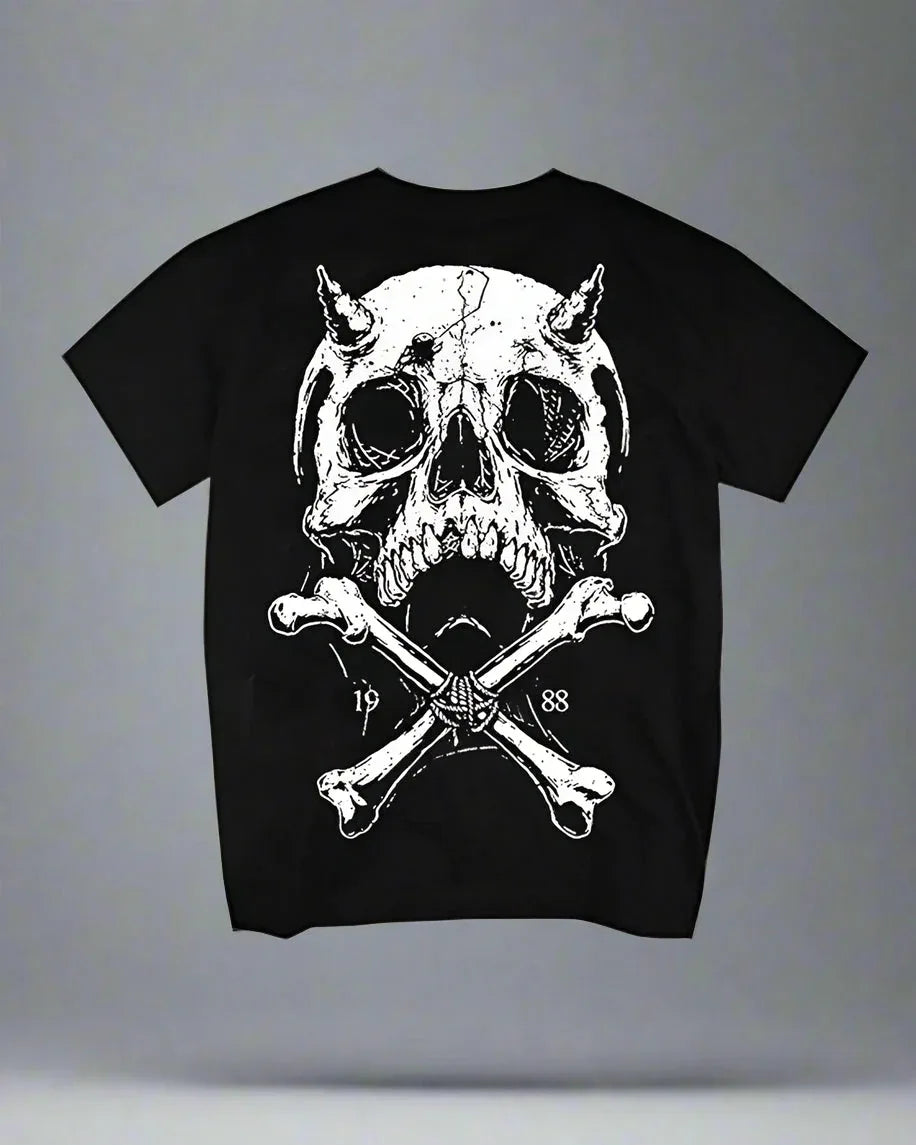 Rebel Skull Rock Tee - rock tee - Rock-Inspired Graphic Tee for Techwear Fans