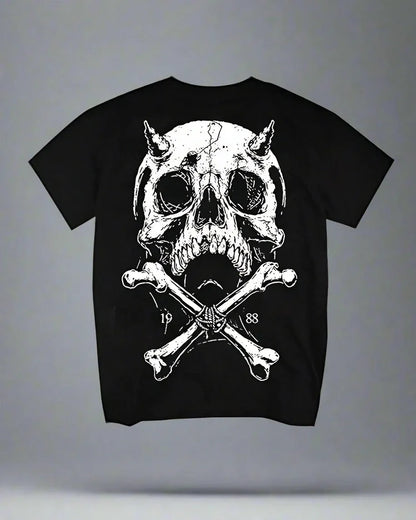 Rebel Skull Rock Tee - rock tee - Rock-Inspired Graphic Tee for Techwear Fans