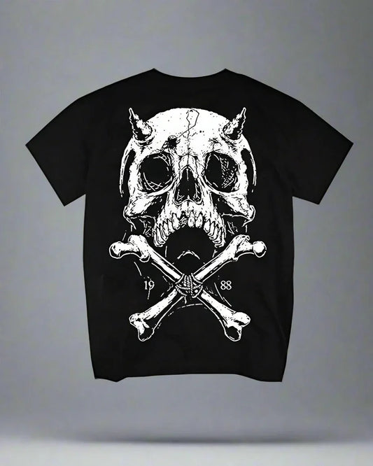 Rebel Skull Rock Tee - rock tee - Rock-Inspired Graphic Tee for Techwear Fans