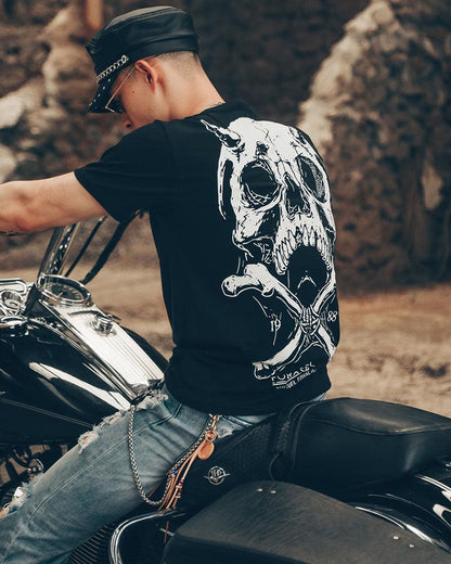 Rebel Skull Rock Tee - rock tee - Rock-Inspired Graphic Tee for Techwear Fans