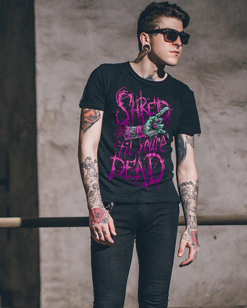 Rebel Spirit Gothic Bike Tee -  black techwear shirt - Gothic Motorcycle T-Shirt for Rebel Souls