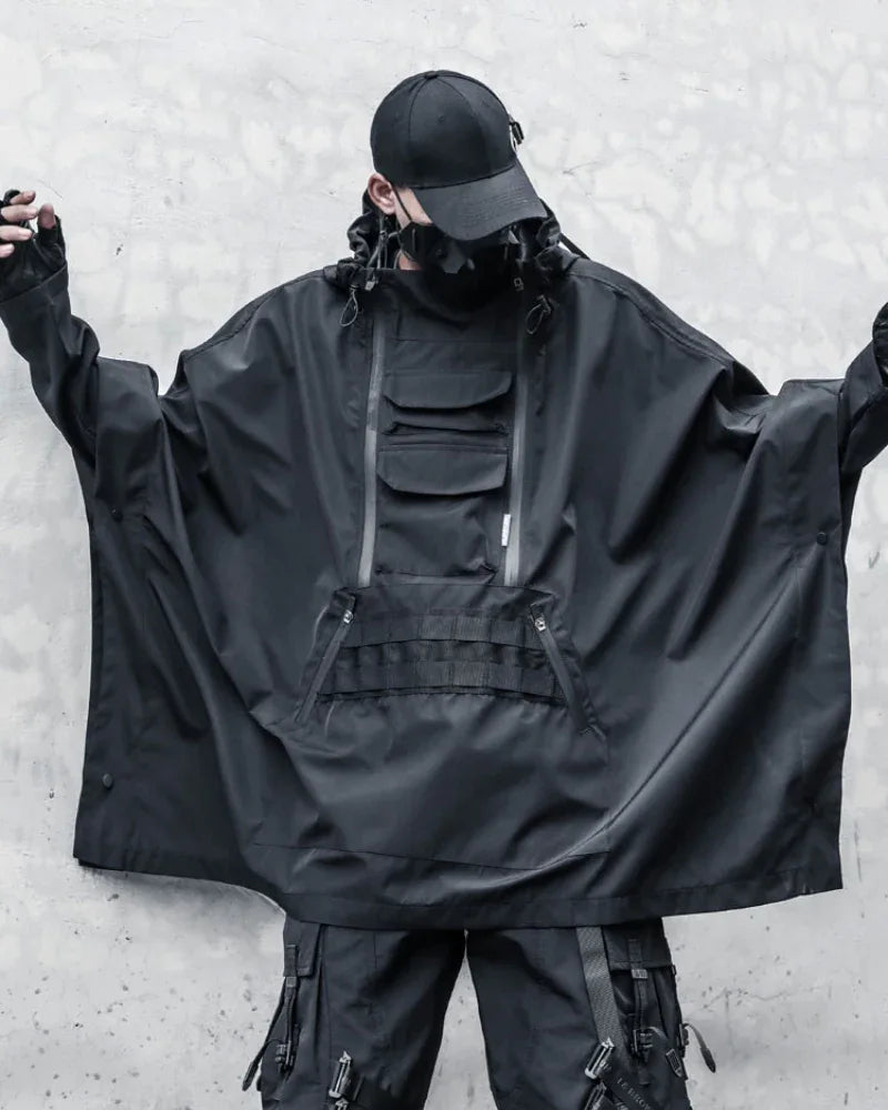 Rebel Waterproof Ninja Cloak -  black cloak - Waterproof Ninja Cloak for Techwear Enthusiasts