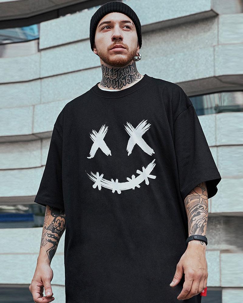 Relaxed Smiley Graphic Tee - graphic tee - Smiley Graphic Tee for a Laid-back Style