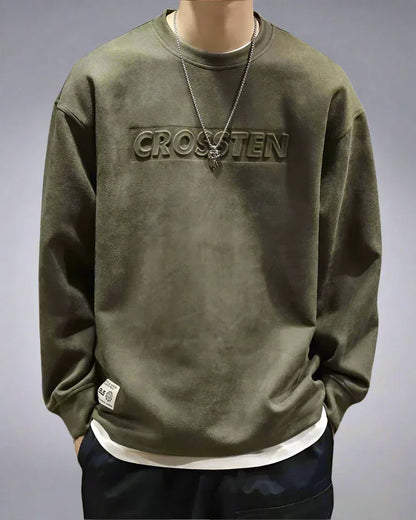 Retro Suede Oversized Hoodie -  casual sweatshirt - Retro Suede Oversized Hoodie for Cozy Comfort