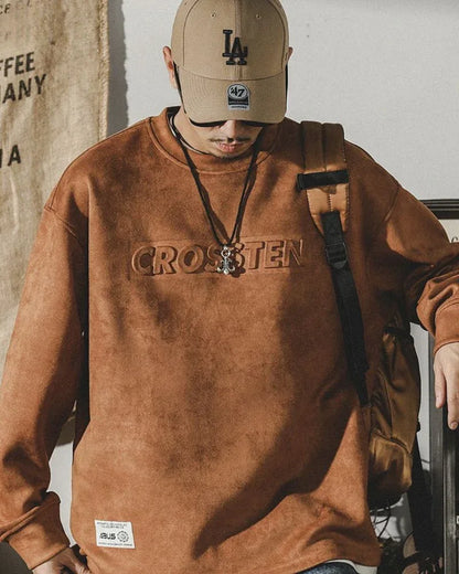 Retro Suede Oversized Hoodie -  oversized hoodie - Retro Suede Oversized Hoodie for Cozy Comfort