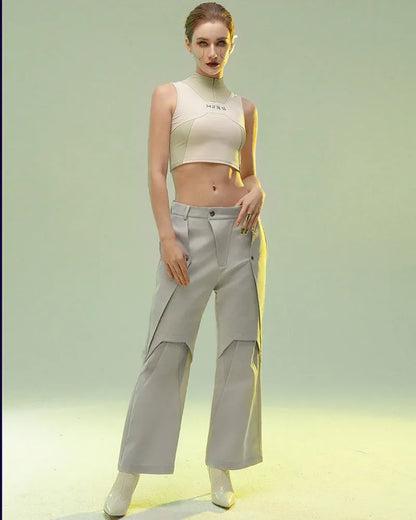 Revolutionary Cyberpunk Layered Trousers -  cotton - Cyberpunk Layered Trousers for Stylish Comfort