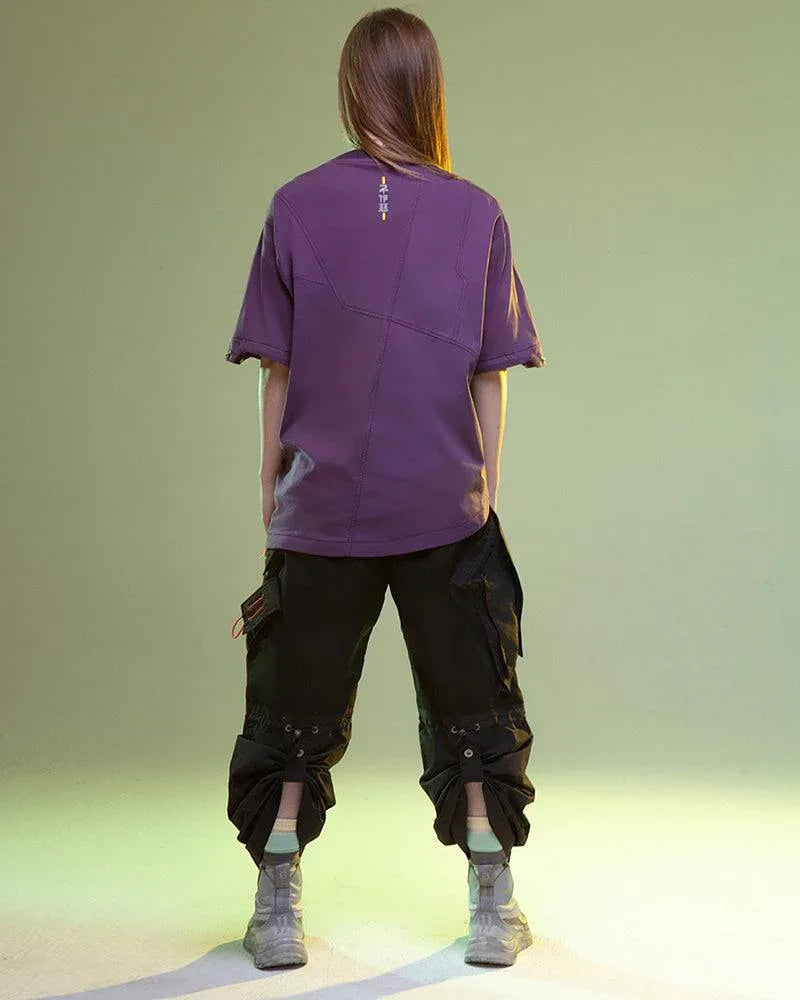 Revolutionary Cyberpunk Pocket Tee -  purple shirt - Cyberpunk Pocket Tee in Vibrant Purple