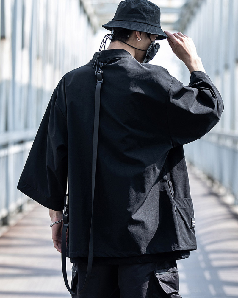Revolutionary Stealth Warrior Kimono -  black kimono - Futuristic Stealth Warrior Kimono Jacket