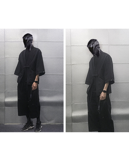 Revolutionary Stealth Warrior Kimono -  black kimono - Futuristic Stealth Warrior Kimono Jacket
