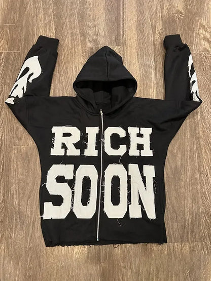 Rich Soon Hoodie - nostalgic style hoodie - Y2K Streetwear Hoodie for Trendy Nostalgic Style