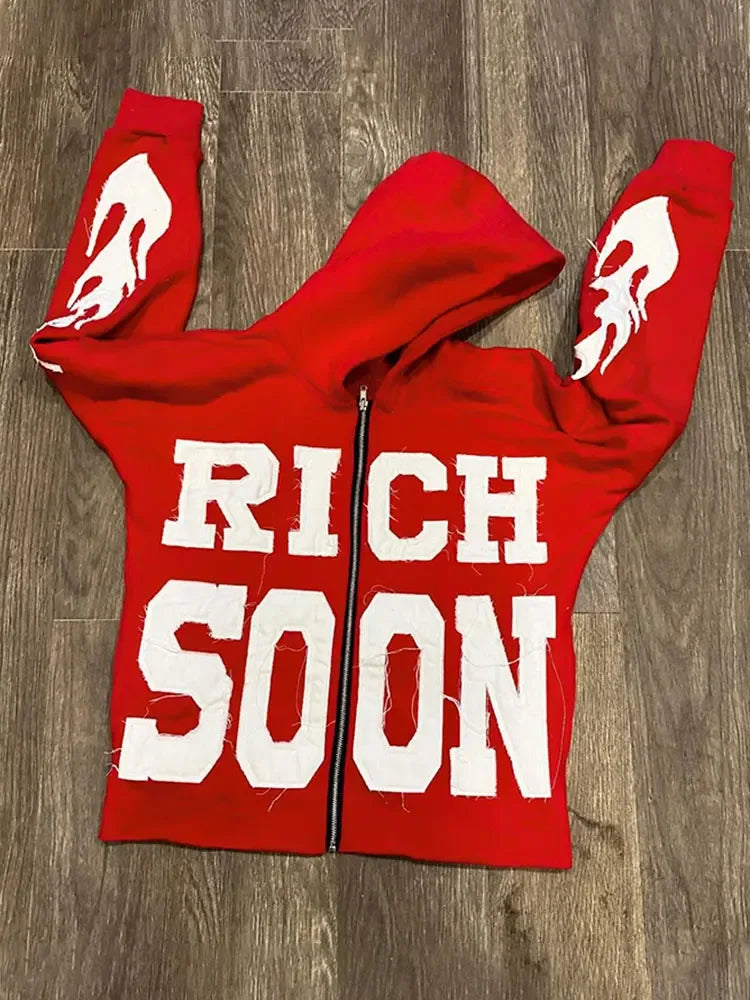 Rich Soon Hoodie -  streetwear - Y2K Streetwear Hoodie for Trendy Nostalgic Style