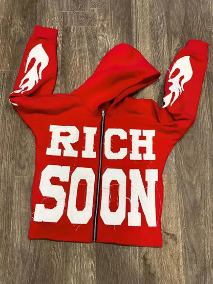 Rich Soon Hoodie -  streetwear - Y2K Streetwear Hoodie for Trendy Nostalgic Style