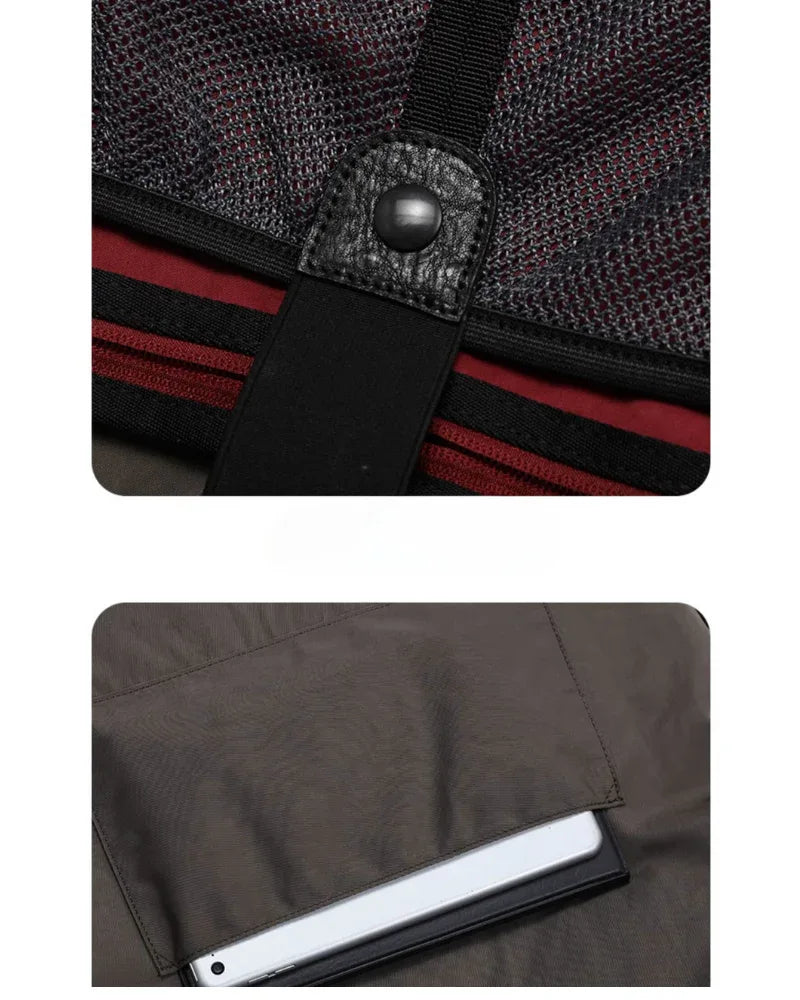 Roomy Chic Messenger Bag -  chic bag - Stylish Soft Techwear Horizontal Square Bag