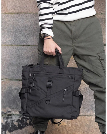 Roomy Chic Messenger Bag - soft square bag - Stylish Soft Techwear Horizontal Square Bag