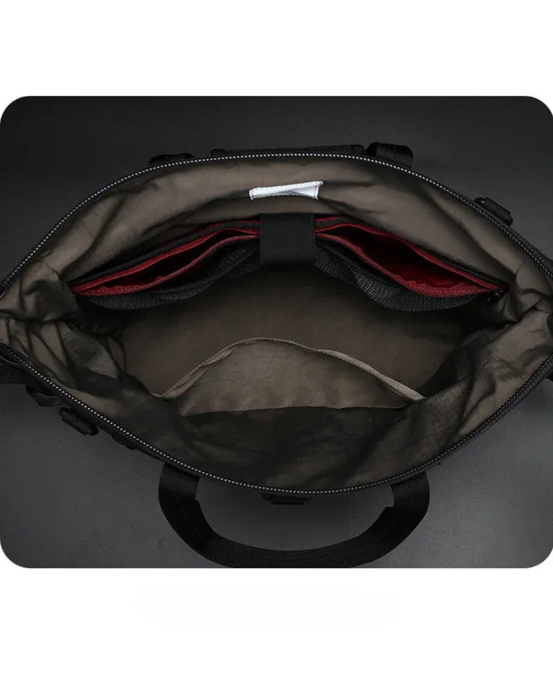 Roomy Chic Messenger Bag - soft square bag - Stylish Soft Techwear Horizontal Square Bag