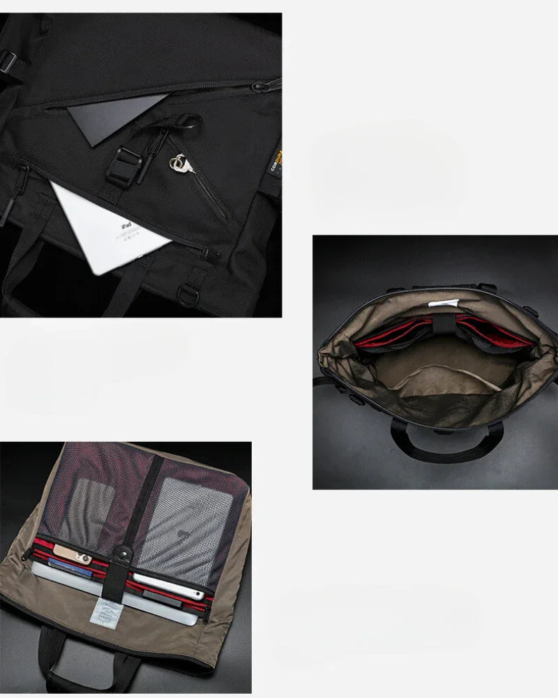 Roomy Chic Messenger Bag - techwear-core - Stylish Soft Techwear Horizontal Square Bag