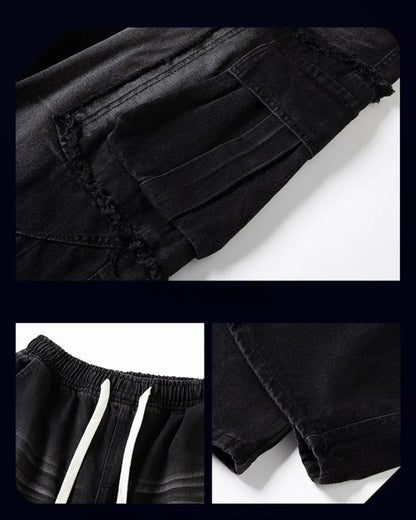 Rugged Style Straight-Leg Jeans -  cargo pocket jeans - Stylish Straight-Leg Jeans for Everyday Comfort