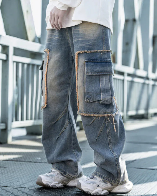 Rugged Style Straight-Leg Jeans - rugged jeans - Stylish Straight-Leg Jeans for Everyday Comfort