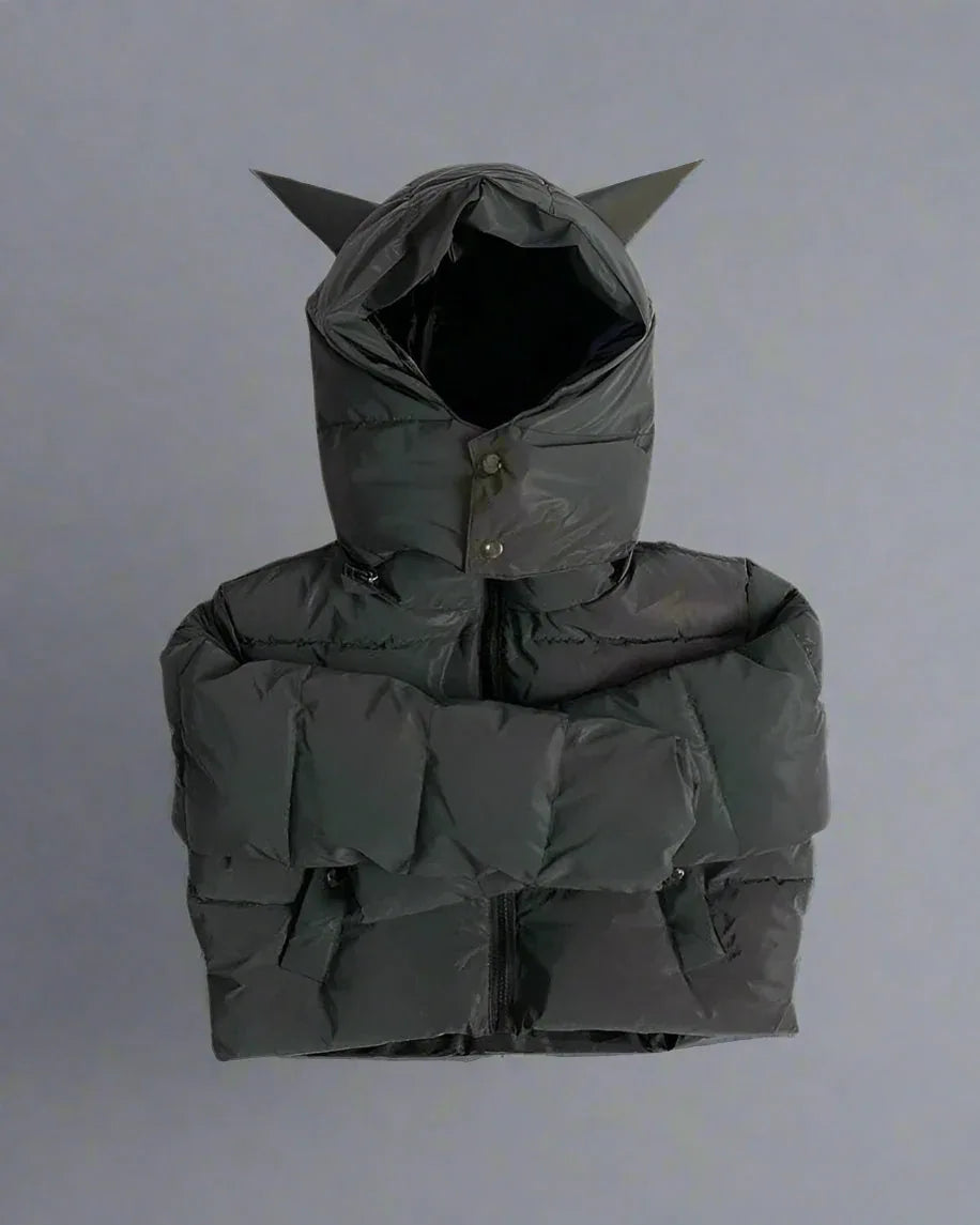 Shimmering Winter Tech Coat -  tech coat - Sleek Reflective Winter Tech Coat for Outings