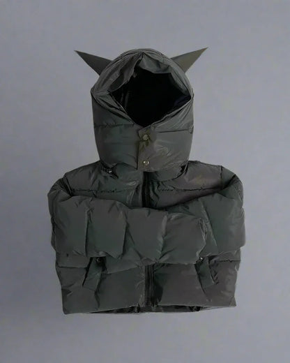 Shimmering Winter Tech Coat -  tech coat - Sleek Reflective Winter Tech Coat for Outings