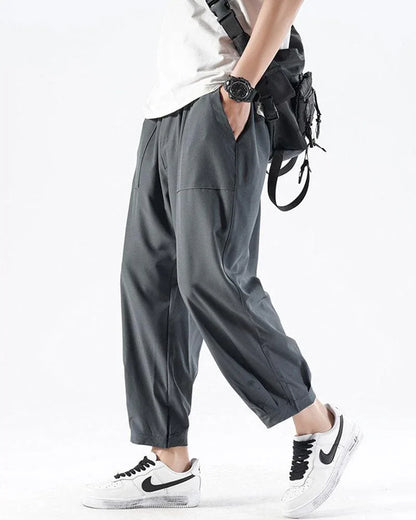 Silk Ankle Pants for Relaxed Vibes -  breathable summer clothes - Lightweight Silk Ankle Pants for Summer Days