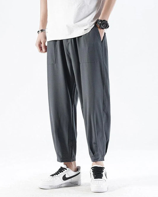 Silk Ankle Pants for Relaxed Vibes - ice silk pants - Lightweight Silk Ankle Pants for Summer Days