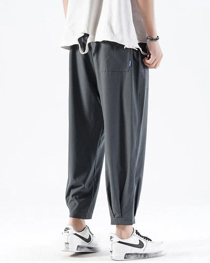 Silk Ankle Pants for Relaxed Vibes -  lightweight fabric - Lightweight Silk Ankle Pants for Summer Days