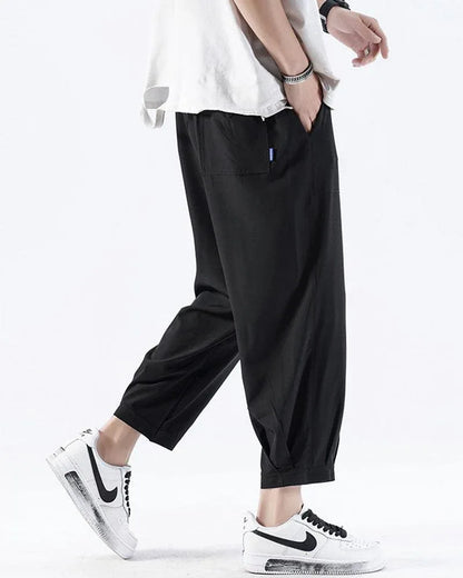 Silk Ankle Pants for Relaxed Vibes -  relaxed fit - Lightweight Silk Ankle Pants for Summer Days