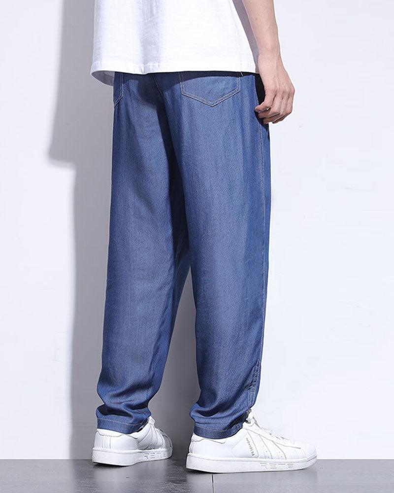 Silk-Blend Denim Lounge Pants -  comfortable fit - Silk-Blend Denim Lounge Pants for Summer Comfort