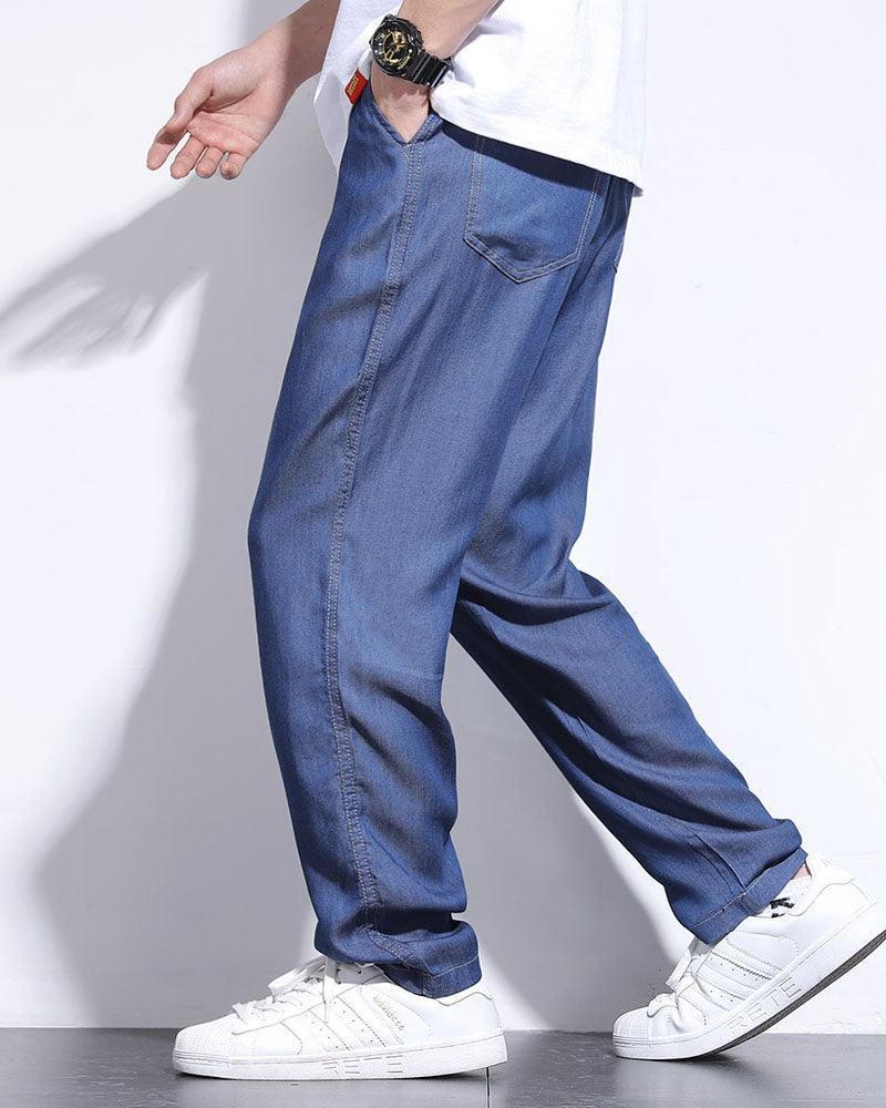 Silk-Blend Denim Lounge Pants - lounge pants - Silk-Blend Denim Lounge Pants for Summer Comfort