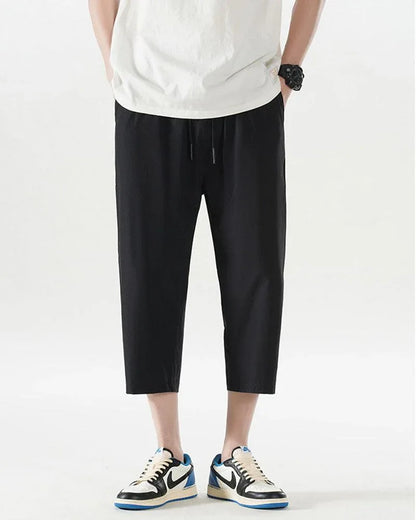 Silky Smooth Calf-Length Trousers -  durable casual trousers - Calf-Length Ice Silk Trousers for Summer
