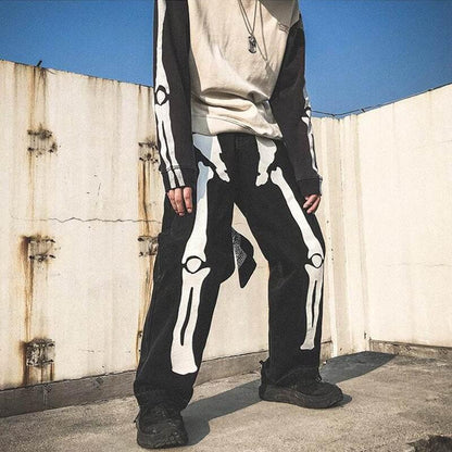 Skeleton Pants -  cotton streetwear - Trendy Skeleton Pants for Modern Streetwear Style