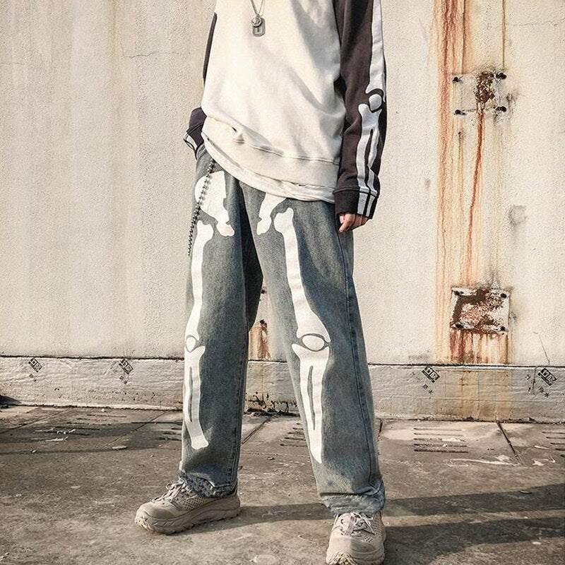 Skeleton Pants -  edgy streetwear - Trendy Skeleton Pants for Modern Streetwear Style
