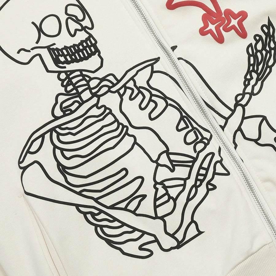 Skeleton sweater -  hooded sweater - Trendy Skeleton Sweater for Y2K Fans