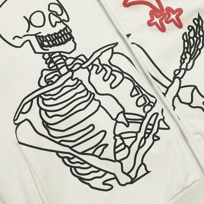 Skeleton sweater -  hooded sweater - Trendy Skeleton Sweater for Y2K Fans