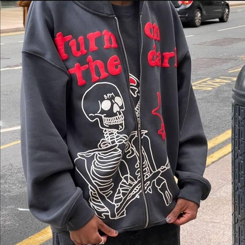 Skeleton sweater - y2k-core - Trendy Skeleton Sweater for Y2K Fans