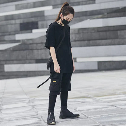 Sleek Black Cargo Shorts -  cargo shorts - Stylish Black Cargo Shorts for Urban Adventures