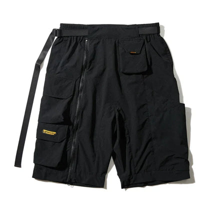 Sleek Black Cargo Shorts -  functional cargo shorts - Stylish Black Cargo Shorts for Urban Adventures