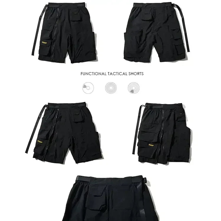 Sleek Black Cargo Shorts -  stylish shorts - Stylish Black Cargo Shorts for Urban Adventures