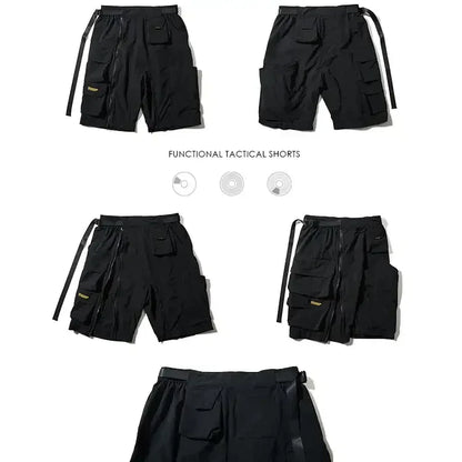 Sleek Black Cargo Shorts -  stylish shorts - Stylish Black Cargo Shorts for Urban Adventures