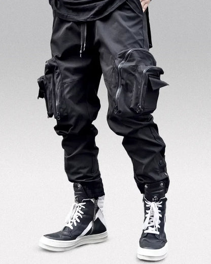 Sleek Black Cargo Trousers - cargo trousers - Functional Black Cargo Trousers for Daily Wear