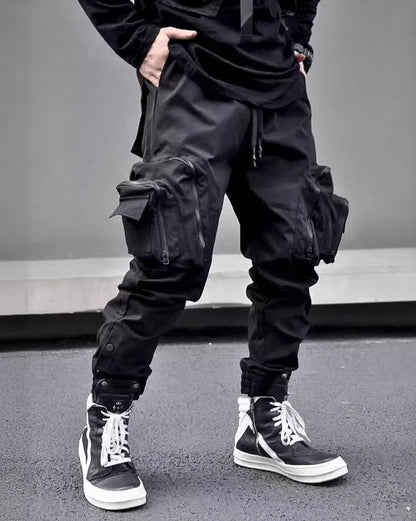 Sleek Black Cargo Trousers -  durable cargo pants - Functional Black Cargo Trousers for Daily Wear
